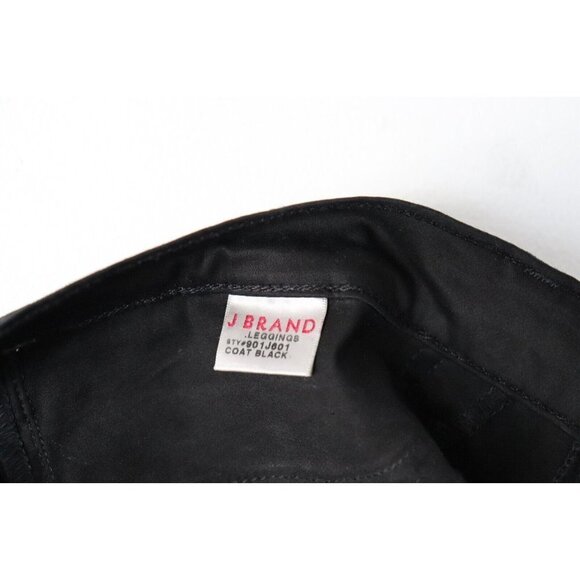 J Brand Womens Size 32 Coat Black Leggings Waxed Cotton Skinny Slim Denim Jeans - Picture 4 of 8